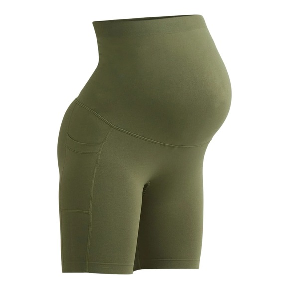 Time and Tru Pants - Time‎ and Tru Maternity Bike Shorts S (4-6) Olive Seamless Wicking Support